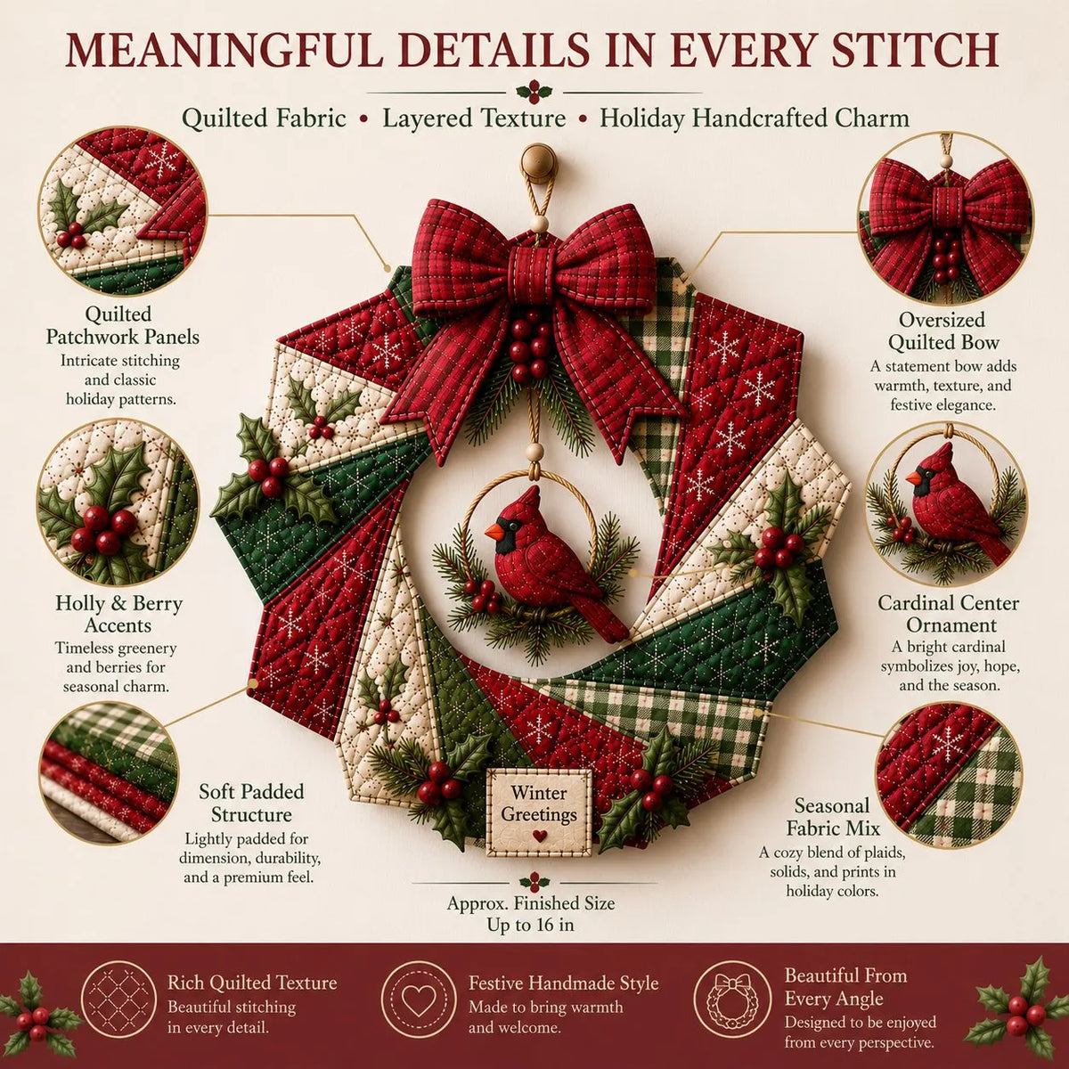 Christmas Fabric Wreath DIY Kit