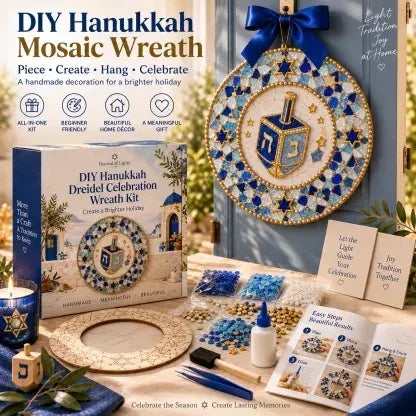 🕎 Beginner-Friendly Hanukkah Mosaic Wreath DIY Kit