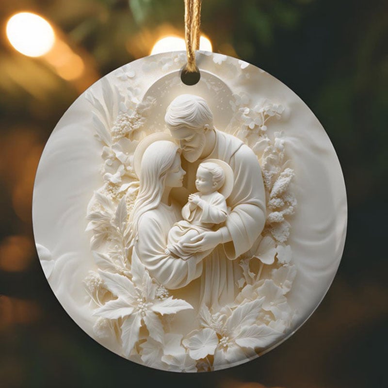 Holy Family Faith 3D Christmas Ornament