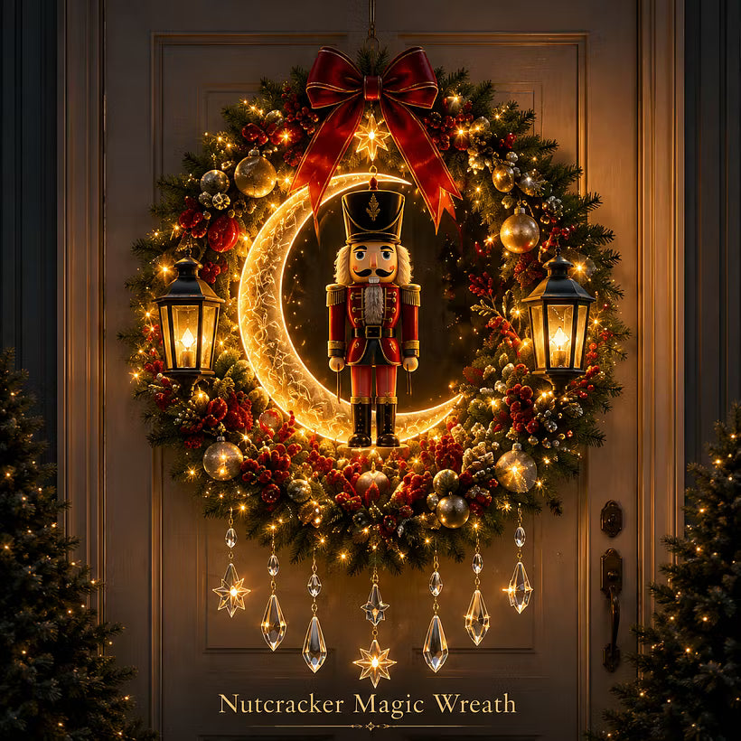 👼 Moonlit Wreath Collection – Lighted Holiday Door Decor 🎄