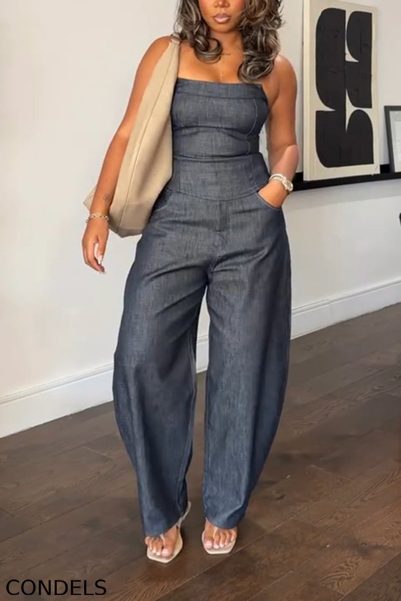 Women's Casual Versatile Denim Bustier or Barrel Jeans