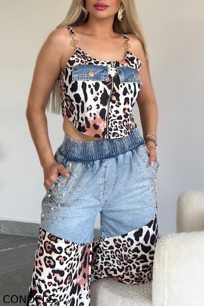 Women's Leopard-Panel Vest or Rhinestone Beaded Jeans