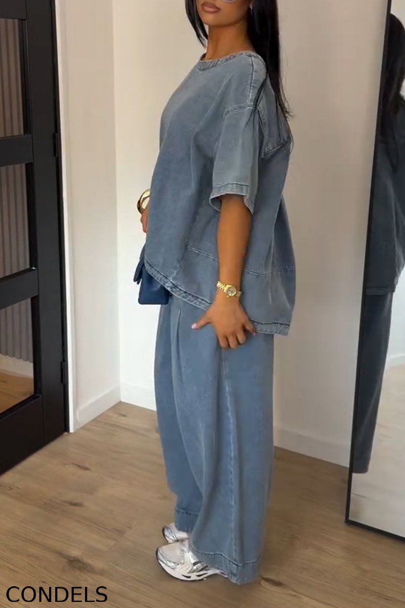 Women's Casual Short Sleeve Denim Top or Jeans
