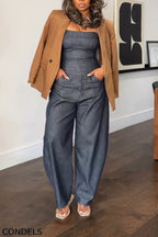 Women's Casual Versatile Denim Bustier or Barrel Jeans