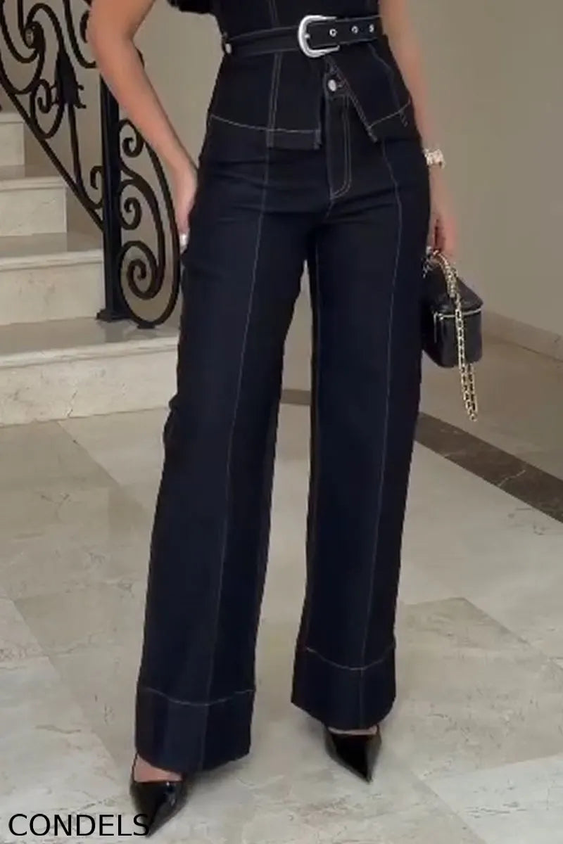 Women's Strapless Patchwork Denim Top + Jeans