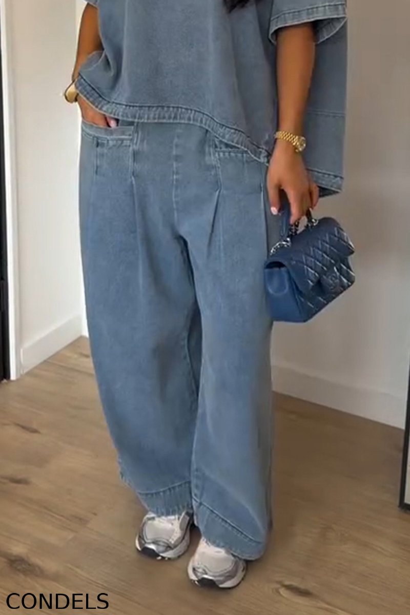 Women's Casual Short Sleeve Denim Top or Jeans