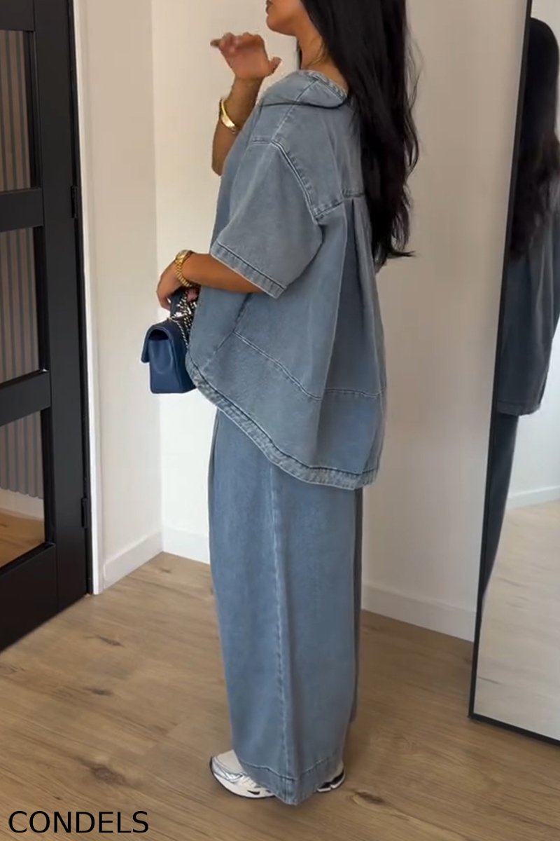 Women's Casual Short Sleeve Denim Top or Jeans