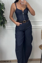 Women's Camisole Waist Cinched Denim Top + Jeans