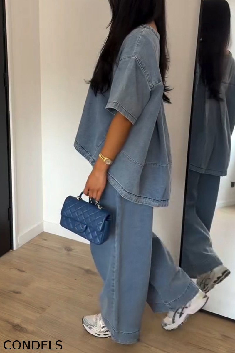 Women's Casual Short Sleeve Denim Top or Jeans