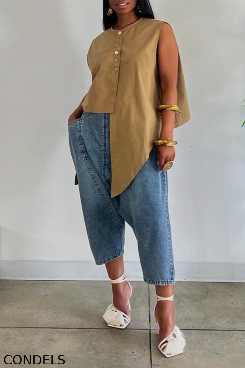Women's Designer Asymmetric Hem Cami & Tapered Jeans