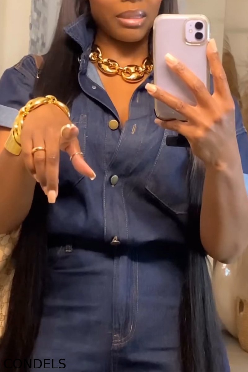 Women's Casual Basic Denim Shirt or Cropped Jeans