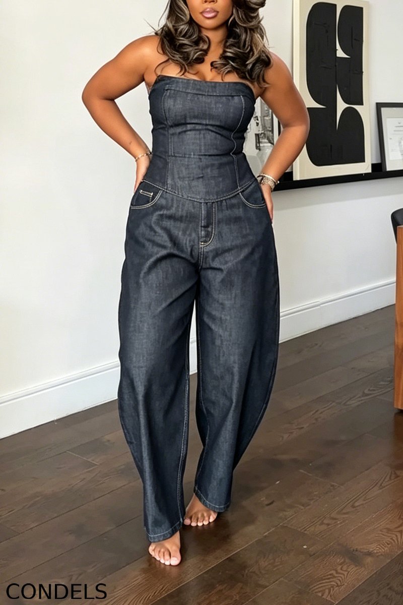Women's Casual Versatile Denim Bustier or Barrel Jeans