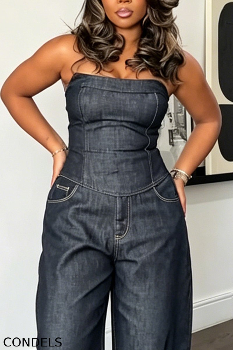 Women's Casual Versatile Denim Bustier or Barrel Jeans