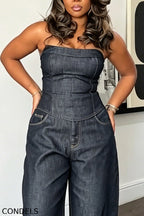 Women's Casual Versatile Denim Bustier or Barrel Jeans