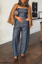 Women's Casual Versatile Denim Bustier or Barrel Jeans