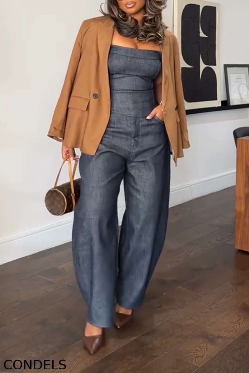 Women's Casual Versatile Denim Bustier or Barrel Jeans