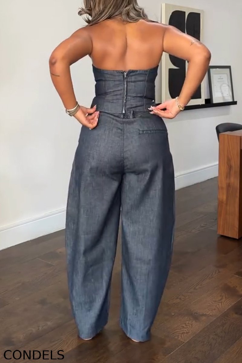 Women's Casual Versatile Denim Bustier or Barrel Jeans