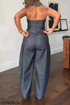 Women's Casual Versatile Denim Bustier or Barrel Jeans