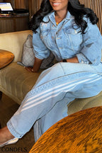 Women's Casual Cropped Denim Jacket or Jogger Jeans