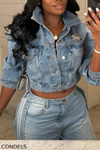 Women's Casual Cropped Denim Jacket or Jogger Jeans
