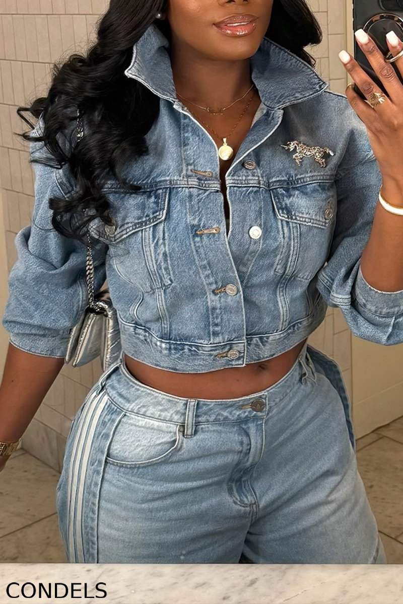 Women's Casual Cropped Denim Jacket or Jogger Jeans