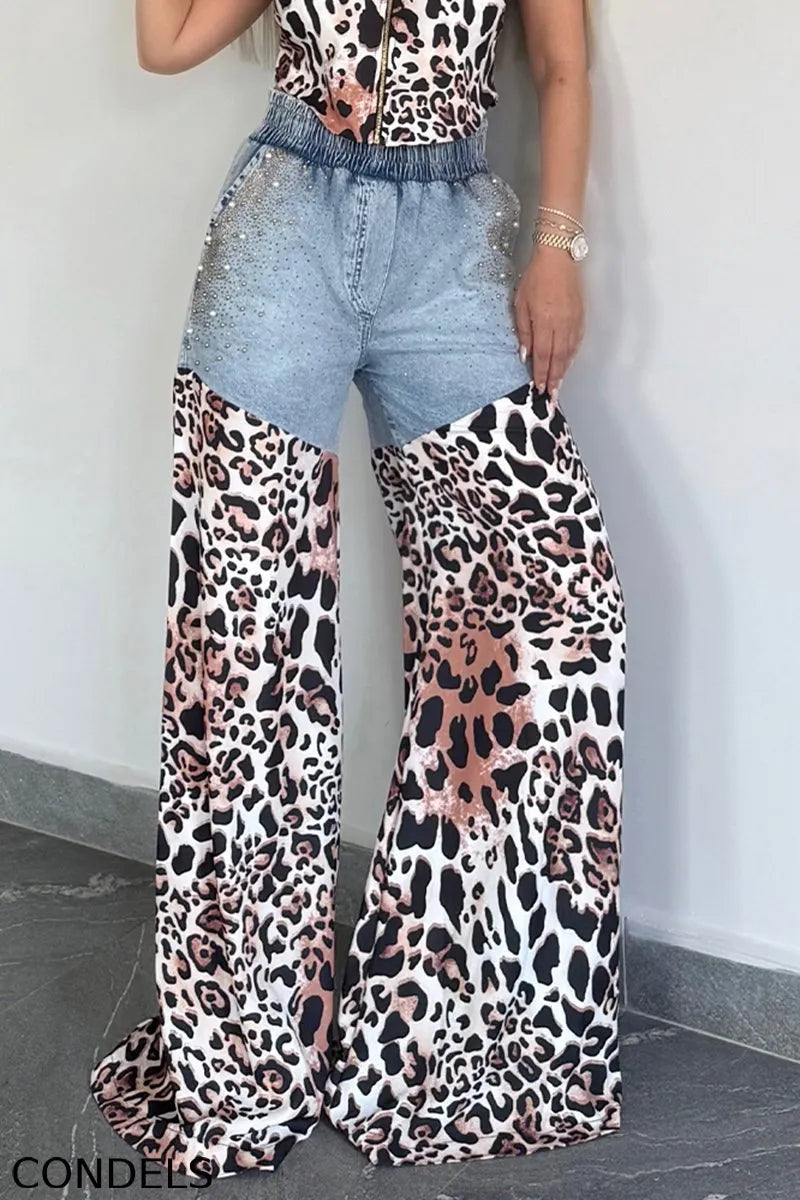 Women's Leopard-Panel Vest or Rhinestone Beaded Jeans