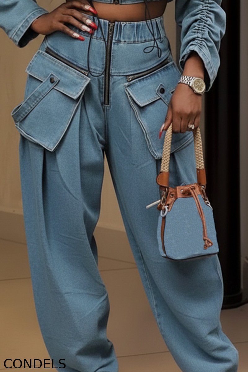 Women's Casual Denim Jacket & Casual Straight Leg Jeans